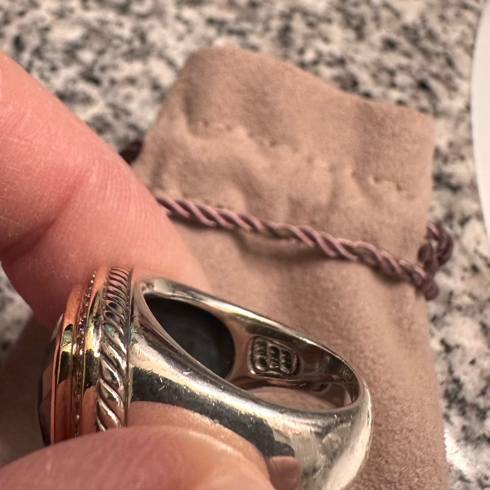 David Yurman Authentic Albion Smoky Qtz., Sterling Silver/18K Gold, Pave Diamond - Picture 11 of 11